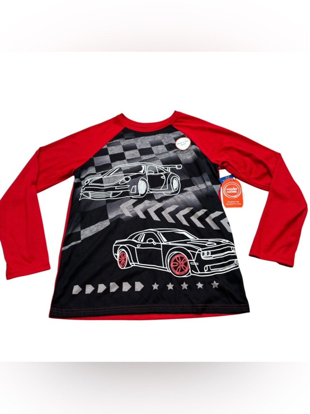 Brand new with Tags Wonder Nation Boys Pajama Top Glows in the Dark XL 14-16